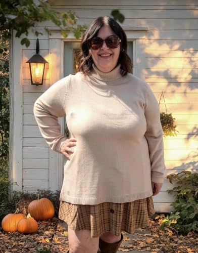 Image of TIYOMI Plus Size Sweater Tops for Women Turtleneck Warm Pullover XL-5XL