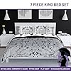 Jay Franco Wednesday Addams King Size Comforter Set - 7 Piece Bedding Includes Sheet Set & Pillow Covers - Black & White Gothic Super Soft Cozy Bedding #2
