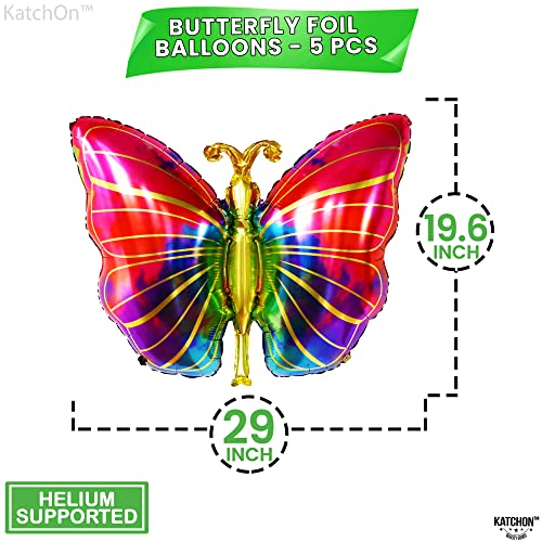 Huge Pack Of 10, Flower Balloon And Butterfly Balloon - Purple Butterfly Birthday Decorations | Flowers And Butterfly Balloons For Magic House Birthday Party | Spring Floral Theme Party Decoration #TOP3