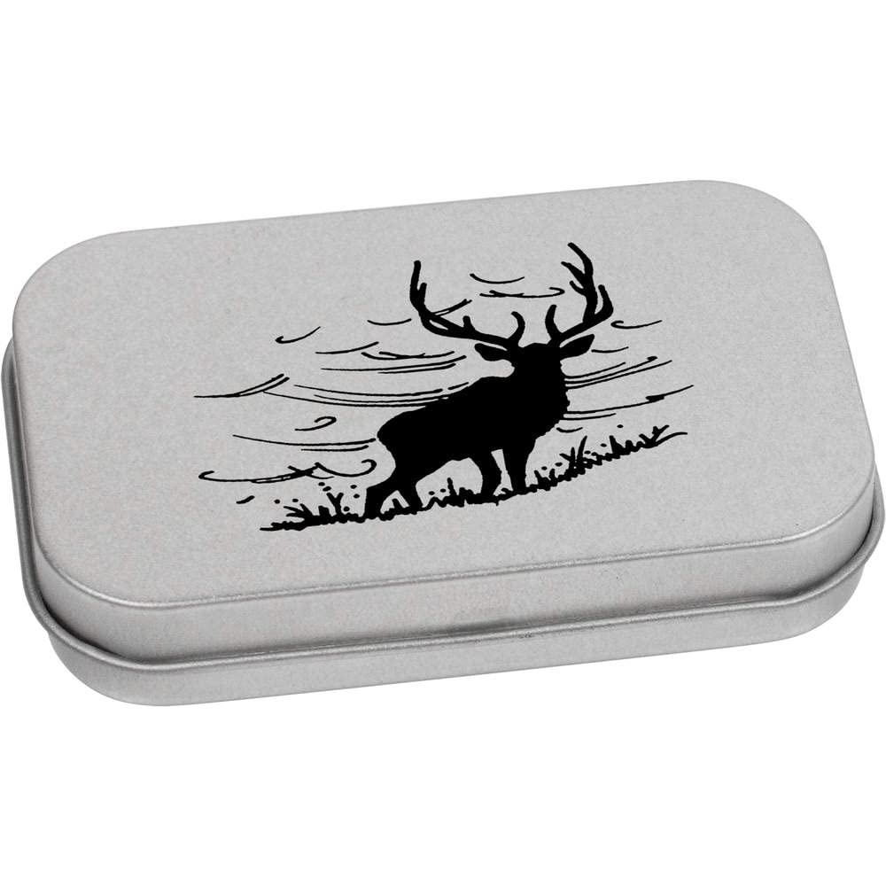 Azeeda 80mm 'Deer Silhouette' Metal Hinged Tin/Storage Box (TT00168501)