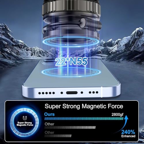 Image of Phone Holders for Your Car, [80+LBS Strongest Suction & 2800gf Magnetic] 360 Adjustable Foldable Vacuum Magnetic Suction Car Cell Phone Holder Mount Compatible for MagSafe iPhone Car