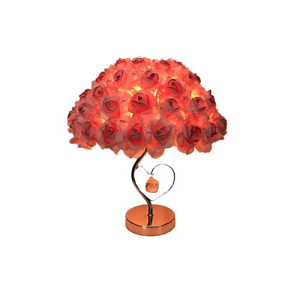 Lámpara de mesa Lampada da tavolo in cristallo decorazione flower lampada da comodino lampada da comodino in metallo lampade da comodo adatta for soggiorno artigianato e regali dormitorio y sala de es