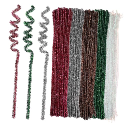 DIYEAH 500 Piezas De Limpiador De Tinsel Alambre De Torcedura Para Manualidades Tallos Difusos Flexibles De Palos Flexibles Suministros De Manualidades De Cuerda De Cable Metálico