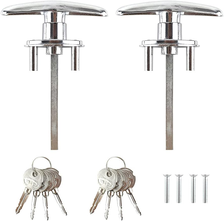 2 Pack Garage Door Handle Replacement, Garage Door Lock, Garage Door Shed Door Lock T Handle, Shed T Handle Parts(Sliver) : Tools & Home Improvement