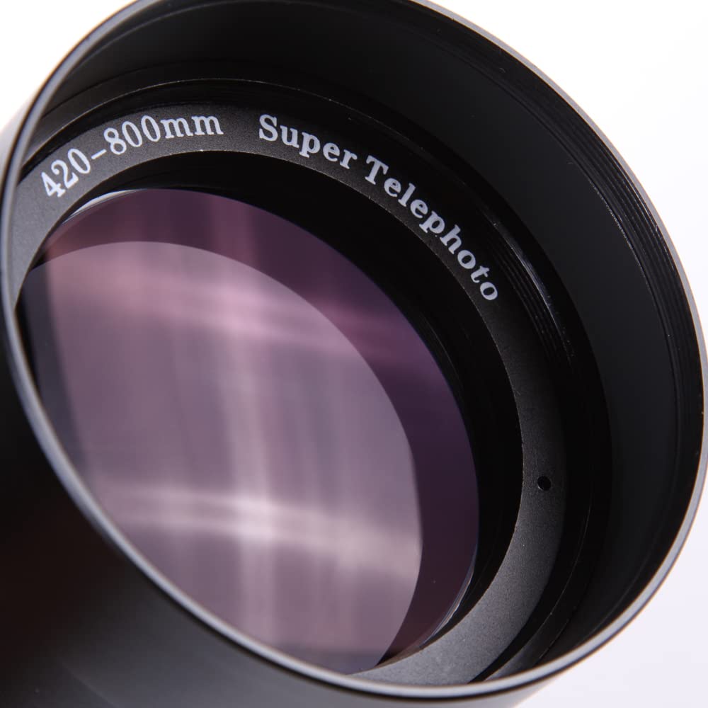 Hersmay Téléobjectif Zoom 420-800 mm F/8.3-16 - Mise au Point Manuelle - Super téléobjectif EF/EFS - pour Canon EOS 4000D 2000D 90D 850D 5D 5DIV 6DII 7DII, Rebel T3 T3i T5 T5i T6i T6s T7 T7I T8I