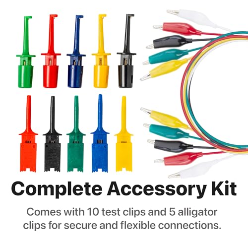 Image of LONELY BINARY Logic Analyzer 8 Channels 24MHz USB Kit with Base Module, Breadboard Breakout Board, USB-A & Type-C Cables, Test Clips, Alligator Clips Compatible with Arduino ESP32 STEM DIY Projects