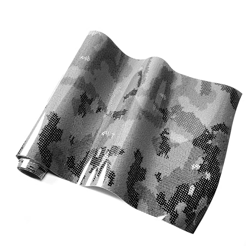 Image of Lypumso PET Camouflage Forged Carbon Fiber Vinyl Wrap, Glossy Car Vinyl Film for Automotive with Air Release Technology for Vehicle Decal DIY Interior Exterior Decoration (Dark Grey, 1ft x 10ft)