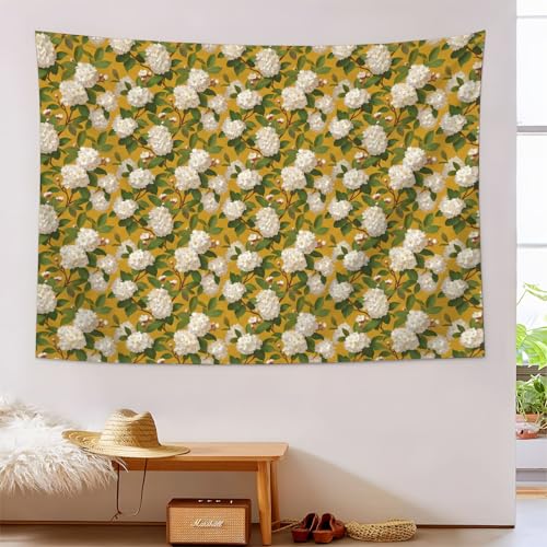 Tapisserie fleurs rétro pour habiller un mur vide sans peinture décoration salon 230 x 180 cm