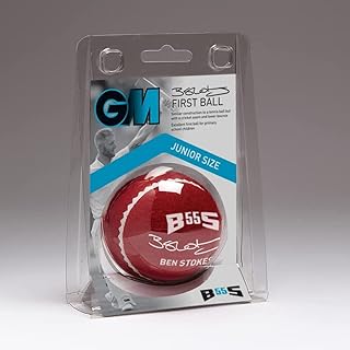 Gunn & Moore GM First Cricket Ball, Needle Felt (Similar To Tennis Ball) BS55 Ben Stokes 70 Grams Junior Size, Red