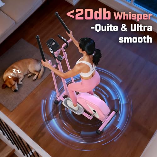 Image of ANCHEER Home Elliptical Machine with Magnetic Resistance&Hand Pulse Sensors | LCD Monitor,14 Resistance Levels,15 inch Stride, Quiet Operation,Low-Impact Exercise,Compact