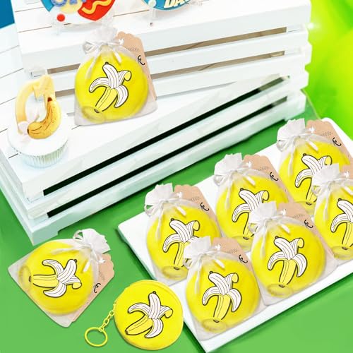 15 Pack Banana Coin Purse, Keychain Wallet Bag, Small Zipper Pouch, Party Favors for Fruit Themed Party, Baby Shower, Birthday, School Carnival Rewards, Travel, Classroom Prize4