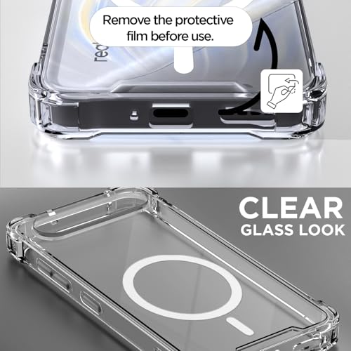 Image of Pikkme Back Cover for Realme 16 5G Mag-Safe Shockproof PC + TPU Protective Case Magnetic Support Bumper Case (Transparent Mag-Safe)