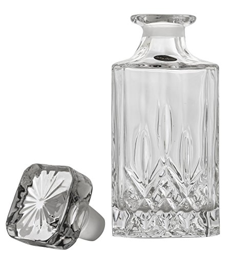 Amlong Crystal Lead Free Crystal Liquor Decanter with Stopper, Rectangular - Thumbnail 4