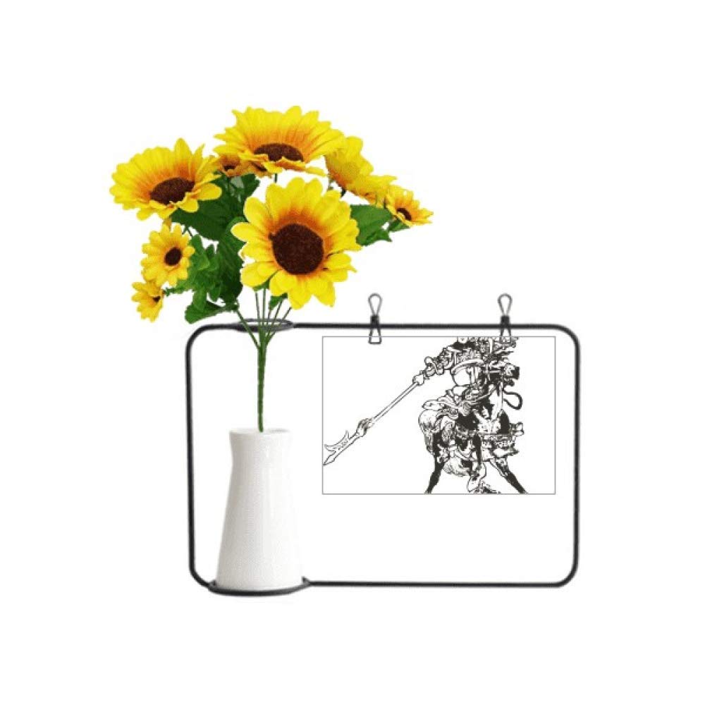 Carte de bénédiction chinoise cadeau avec tournesol artificiel sous cloche de verre