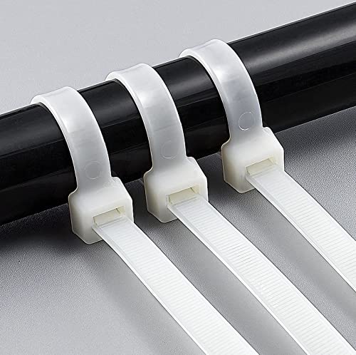 White Zip Ties 18 Inch Long Cable Ties Wraps 60 Pcs/Pack Outdoor Use Large Plastic Ties Heavy Duty With 120 Pounds Tensile #TOP5