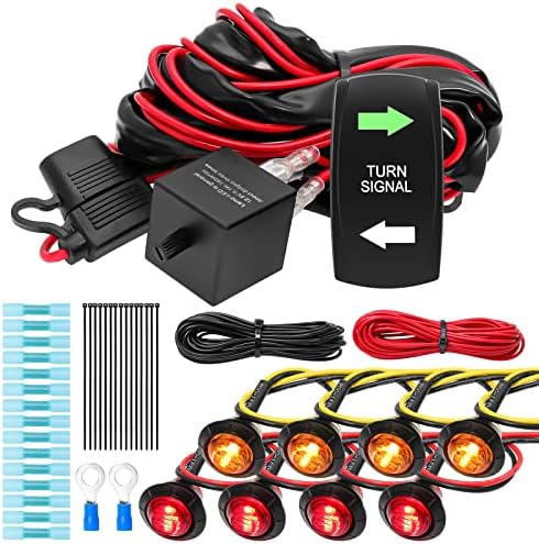 UTV Turn Signal Kit with Turn Signal Rocker Switch, ATV Street Le...