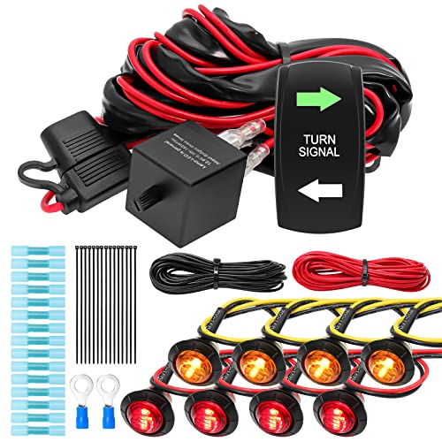 UTV Turn Signal Kit with Turn Signal Rocker Switch, ATV Street Le...