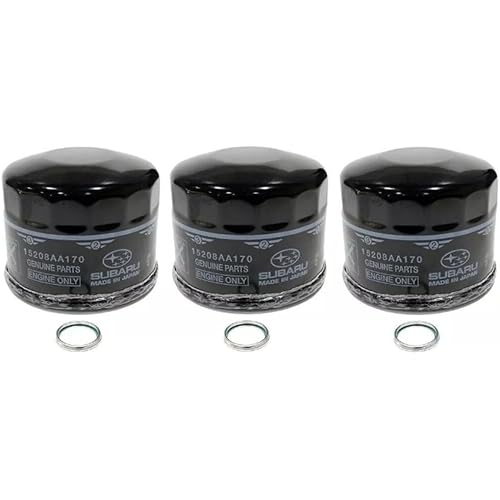 Subaru Set of 3 Oil Filters and Crush Gaskets for 2015-2024 WRX BRZ - 15208AA170 & 803916010 - Genuine OEM