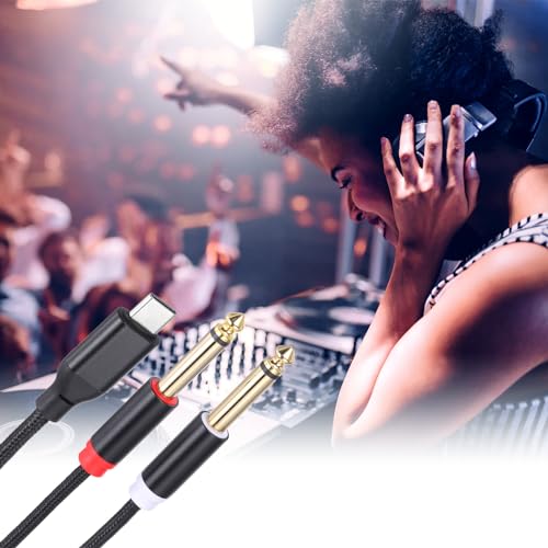 Cable USB C a Doble Jack 6.35mm Estéreo 2m miniatura 6