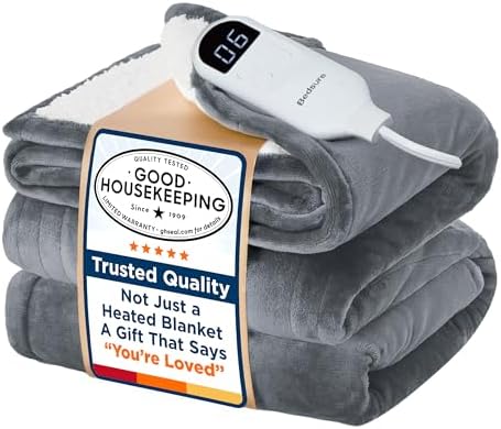 Bedsure Heated Blanket Full Size, Soft Electric Blanket with Preh...