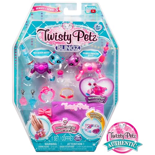 Twisty Petz, Series 3 Blingz, Kitty and Cat Customizable Bracelet Set for Kids Aged 4 and Up