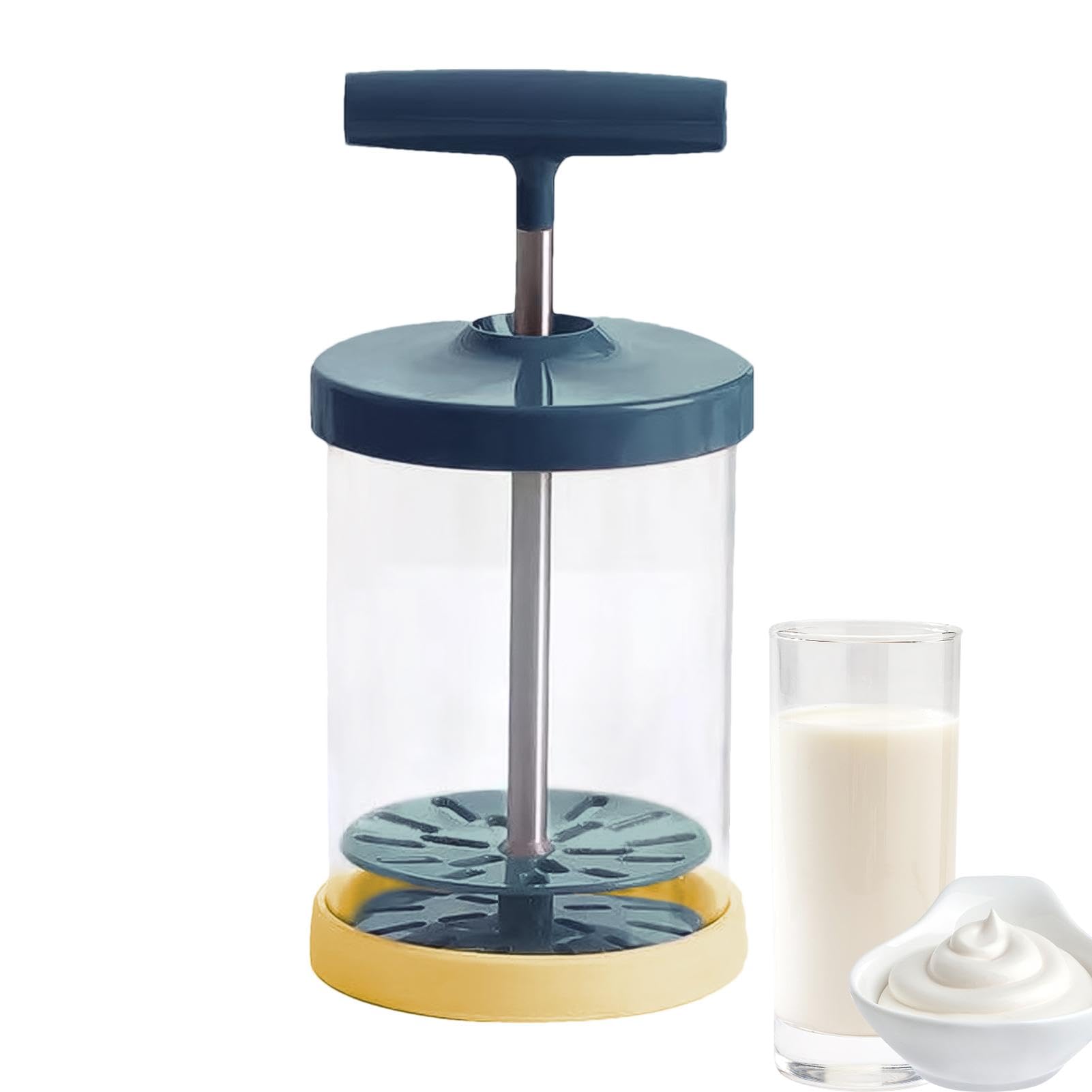 Lnhgh Manual Cream Whipper - Handheld Whipped Cream Dispenser | Stainless Steel Baking Tools, Ergonomic Comfort Grip Dispenser for Kitchen for Salad Drinks