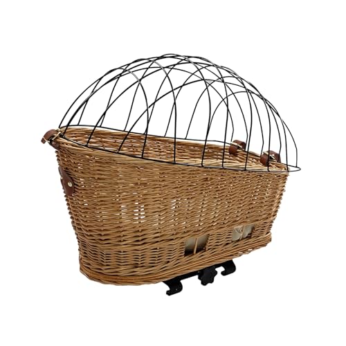 Panier de vélo arrière en Osier pour Chien ou Chat à Fixer sur Porte-Bagage