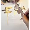 Umrah Mubarak Cake Topper Set - Jeddah/Makkah/Medina Signpost Cake Topper,Umrah Mubarak Charm Topper, Mosque Charm for Islamic Celebrations (Rose Gold)