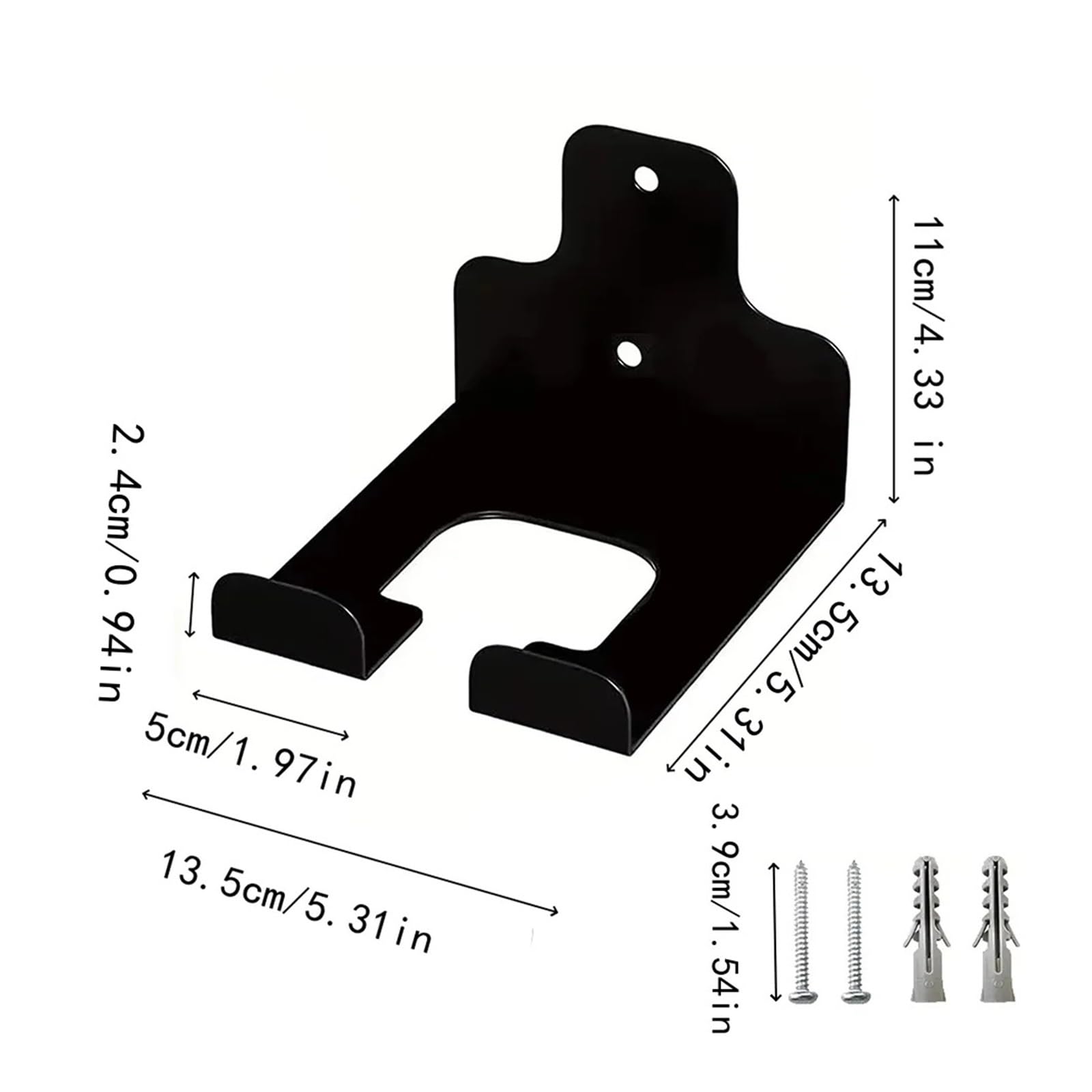 2/3 unidades de colgador acero resistente for desbrozadora, fácil montar en la pared, ajustable for herramientas garaje, con ganchos ajustables y estante almacenamiento Para Garajes(Black 3pcs)