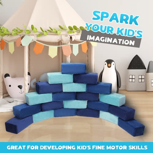 Image of The Original Premium Plush Building Block for Kids - Certified Safe Foam Blocks in Luxuriously Soft Fabric Covers (Ocean, Blocks)