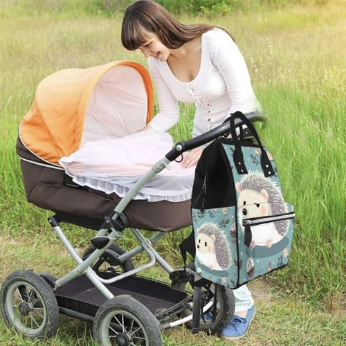 Sac à dos à langer grande capacité motif hérisson pour maman