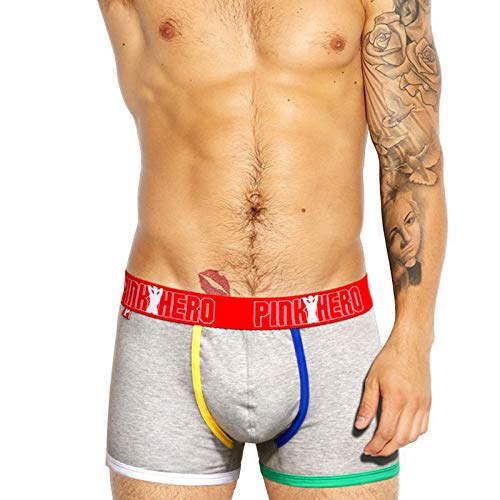 Pink Hero Trunks Fashion Design Boxer Breathable Atmungsaktive Männer Unterwäsche Underwear (Grau, L (Europe Size M)) Cover
