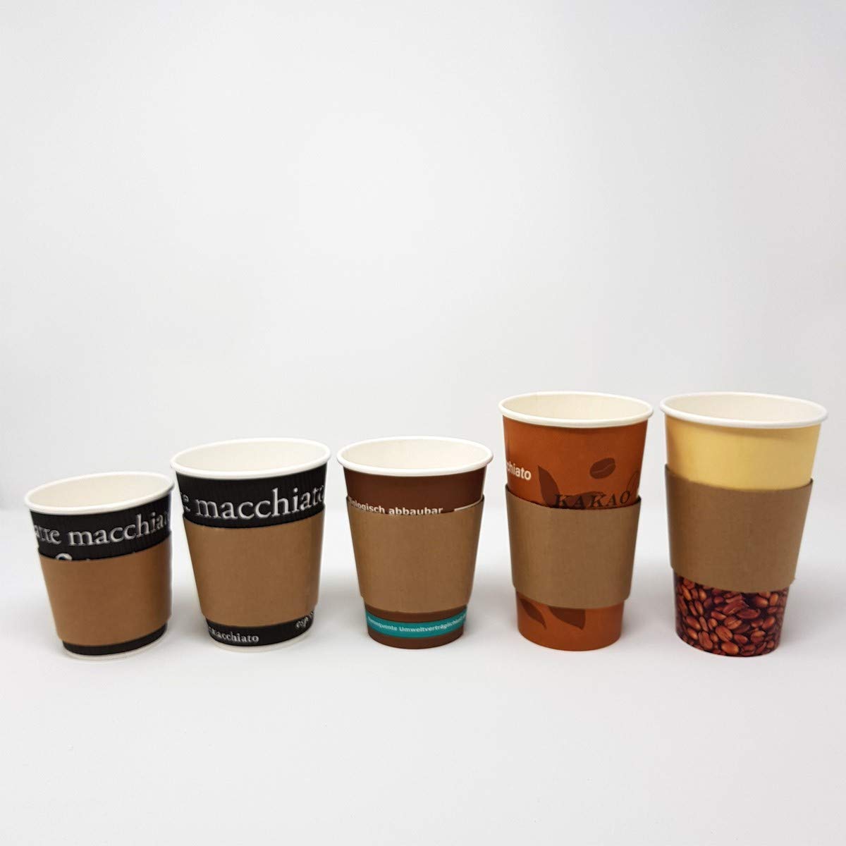 Kaffeebecher-Griffhülle, Becher-Jacket aus Pappe, Becherschutz für 0,3 l oder 0,2 l, 1000 Stück, Größe: 0,3 l