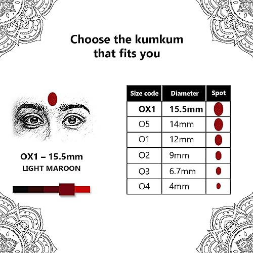 Image of Eyetex Pallavi Sticker Bindi /Pottu|Oval|Aloe Vera & Papaya Extracts|Breathable Non-Irritating Velvet Fabric|OX1|Light Maroon|20 Flaps