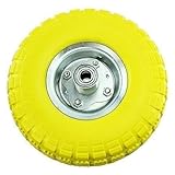  First4spares Pneu & Roulement 25cm Caoutchouc Solide Brouette Axe De Roue pour Charrette/brouette/Chariot (Paquet de 1,2,4,6 ou 8) - 1