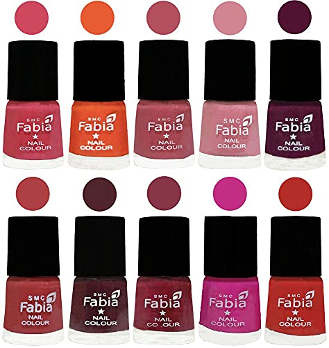Image of ALL IN ONE (PACK OF 10), Long Lasting Glossy Nail Polish, 6 ml Each, All Vibrant Colours,02123