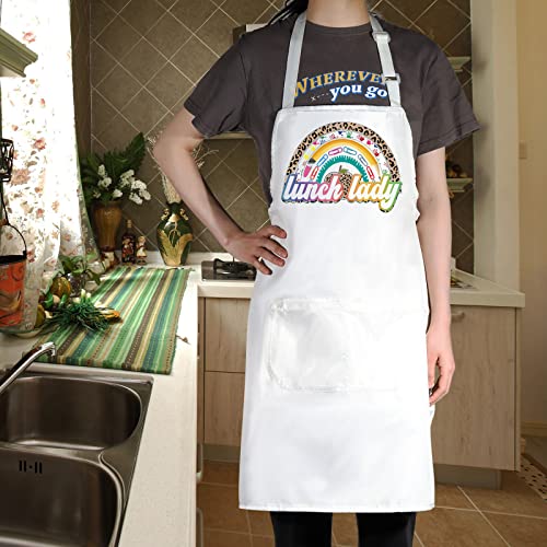 Wzmpa Lunch Lady Apron With Pockets School Lunch Lady Appreciation Gift School Cook Adjustable Apron For Cafeteria Worker (Lunch Lady Apron) #TOP5