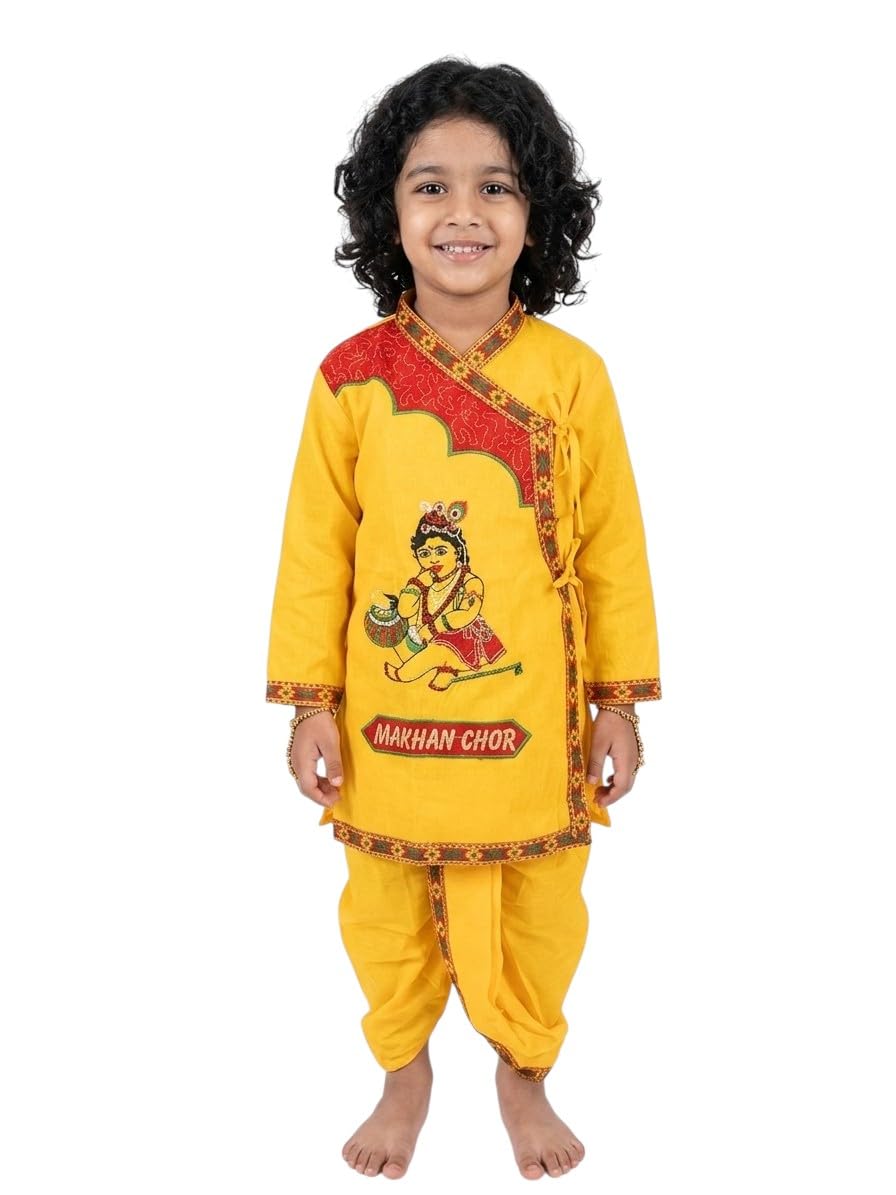 Krishna Janmashtami Dress for Kids/Janmashtami Dress/Ethnic Velvet Krishna Fancy Dress for Kids