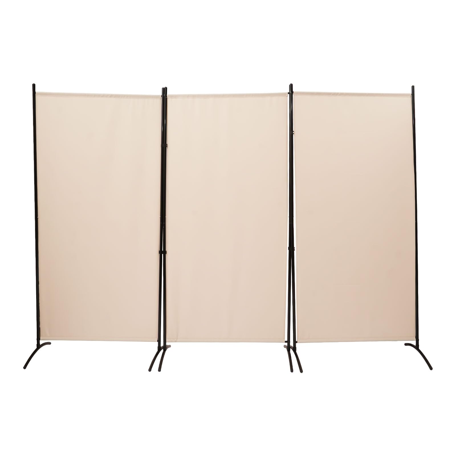 Składana ścianka działowa 3 panele rozdzielacz 260 x 180 cm beżowy parawan