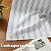 ZJDECOR 63 Inch Blue Striped Full Blackout Window Curtain Panels,Blue Stripe on White Cotton Blended Light Filteirng Fabric,Room Darkening Window Treatment for Bedroom,Rod Pocket Back Tab,55