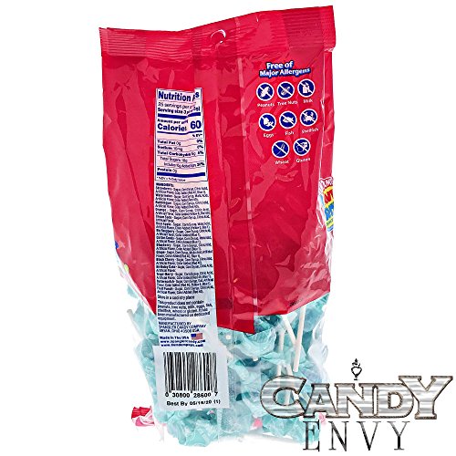 Light Blue Dum Dums Color Party - Blue Raspberry Flavored - 75 Count Bag - 12.8 ounces - Includes Free How To Build a Candy Buffet Guide