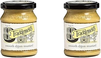 Tracklements Smooth Dijon Mustard, The Ideal Condiment for Steaks and Pork Ribs or Partnered with Wraps and Mini Croque, Vegetarian and Vegan Friendly, 140g Jar (Pack of 2)