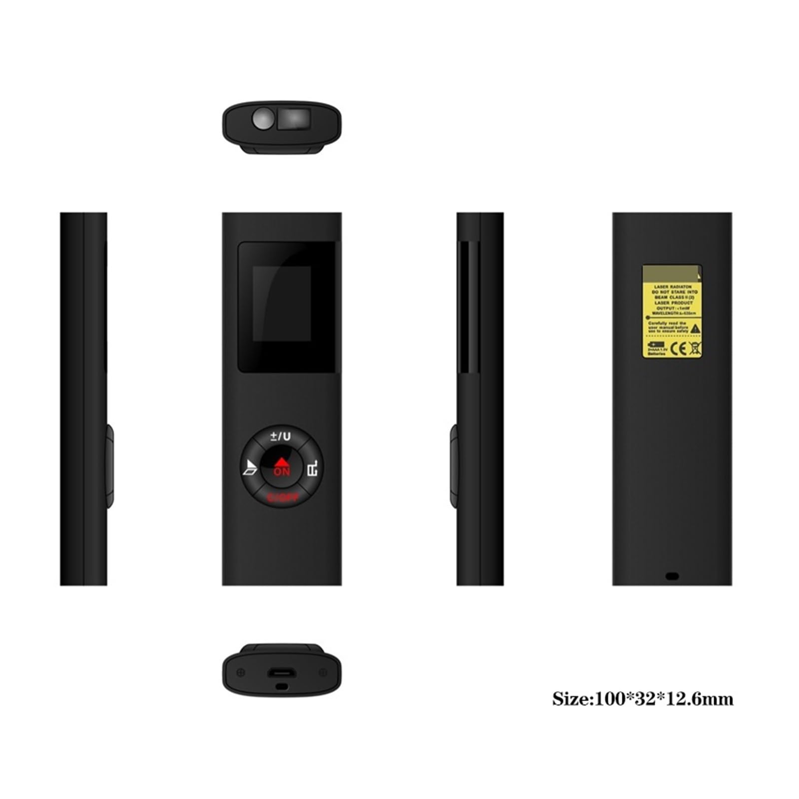 Mini medidor de Distancia láser 40M 60M Medida telémetro infrarrojo USB Recargable portátil de Mano láser telémetro Cinta Alta precisión(JQ40 40M)
