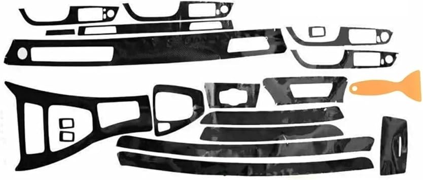 Car Interior 5D Wrap Trim Decal Glossy Carbon Fiber Compatible for BMW 3 Series E90 E92 E93 2005-2012 LHD Car Styling Accessories