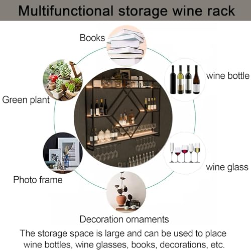 Casier à vin mural à éclairage LED intégré pour une visibilité parfaite