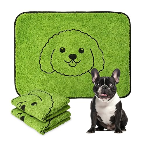 BTSD-home 洗えるペットシーツ 60×90cm 2枚 犬用 トイレシート 芝生風 防水 吸水 速乾 滑り止め 中型犬 大型犬 室内しつけ 子犬フェイス柄