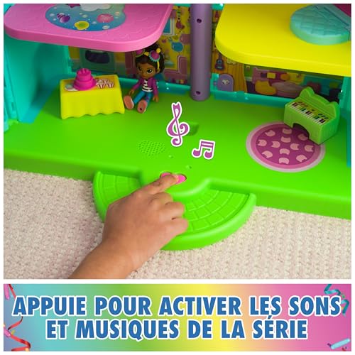 Gabby et la Maison Magique - Gabby Dollhouse - Maison de Poupée Interactive Avec 1 Figurine + 15 Accessoires - Thème Fête - Jouet Gabby Et La Maison Magique - Gabby Chat - Jouet Enfant 3 Ans +