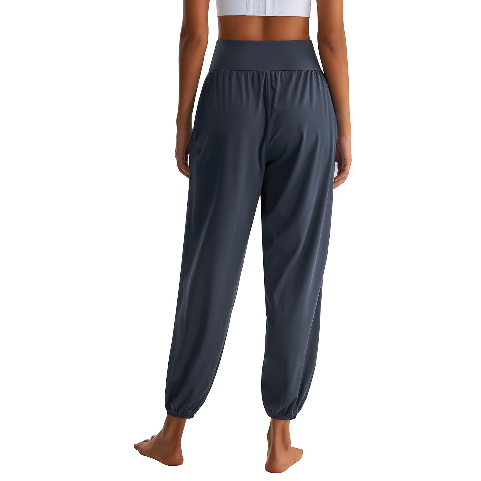 HomyComy Pantalones de Yoga Joggers para Mujer Cintura Alta de Pilates Flowy Sudadera Sueltos con Bolsillos