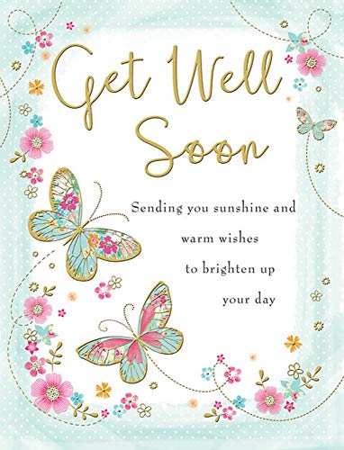 Piccadilly Greetings Traditional Occasion Card Get Well - 8 x 6 inches