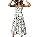 Vestidos de Mujer Summer Floral Bohemia Correa de Espagueti Abotonado Vestido Midi Swing con Bolsillos 27 Color
